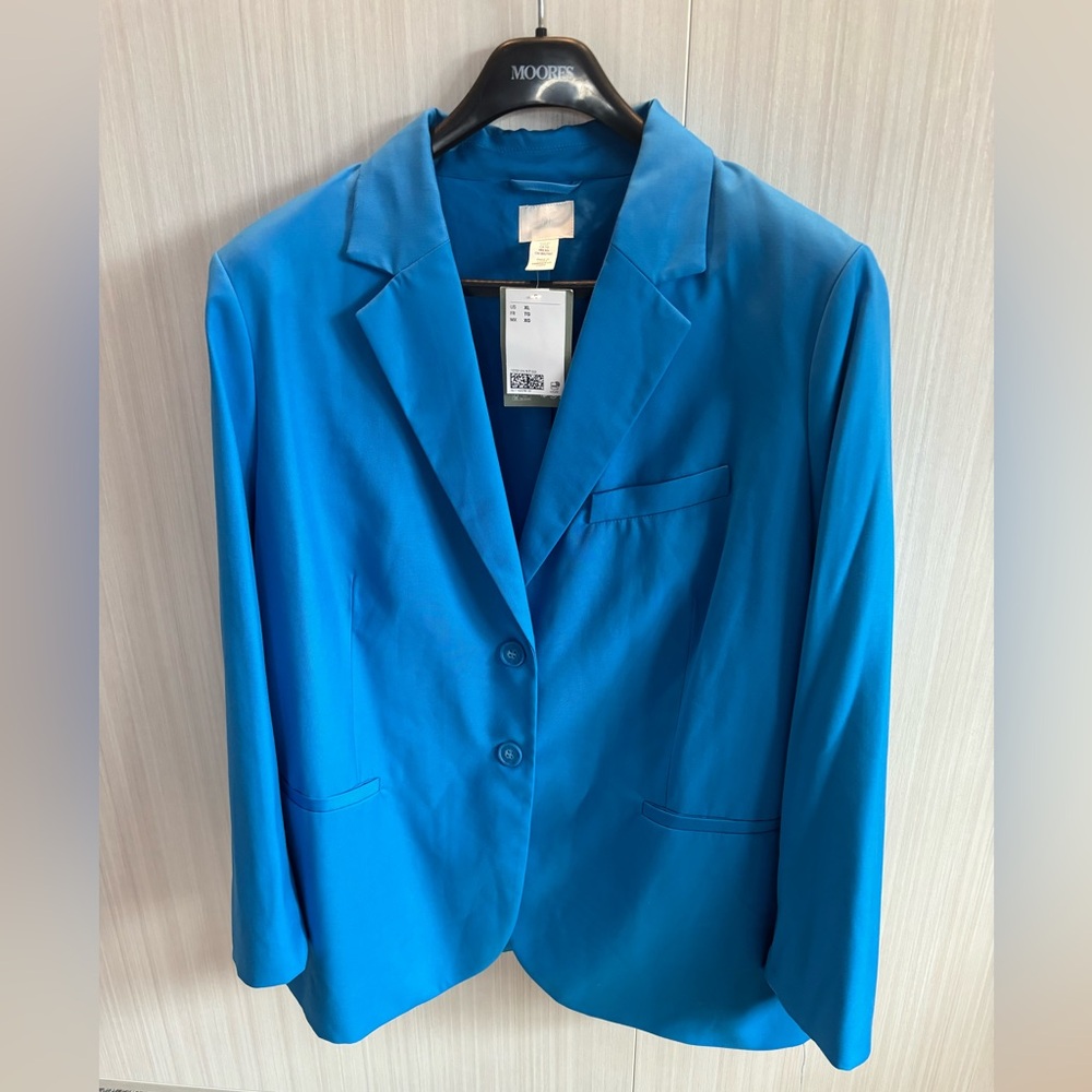 H&M Single-breasted Blue‎ Oversized Blazer Size XL NWT
